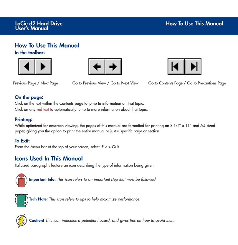 LaCie D2 BLU-RAY XL user manual