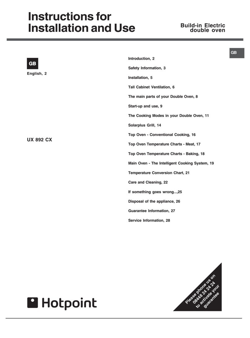 Hotpoint UX 892 CX Instructions for installation and use