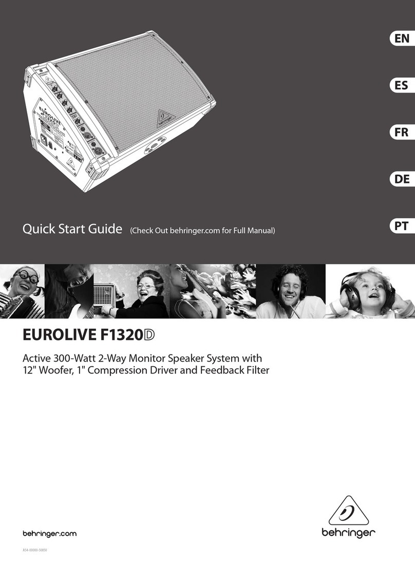 Behringer EUROLIVE F1320D quick start guide