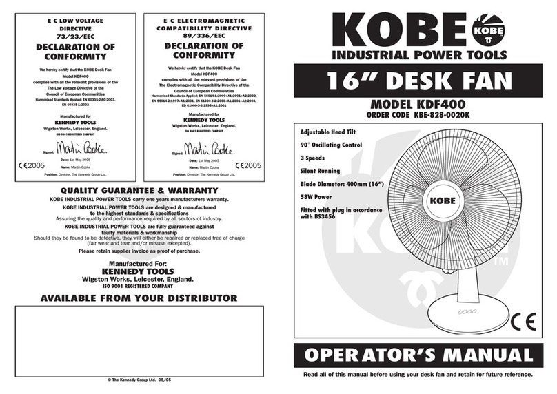 KOBE KDF400 User manual