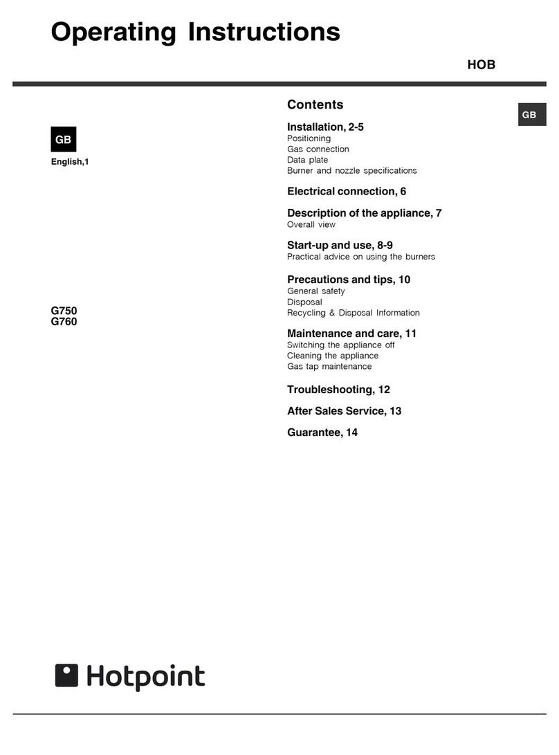 Hotpoint G750 operating instructions