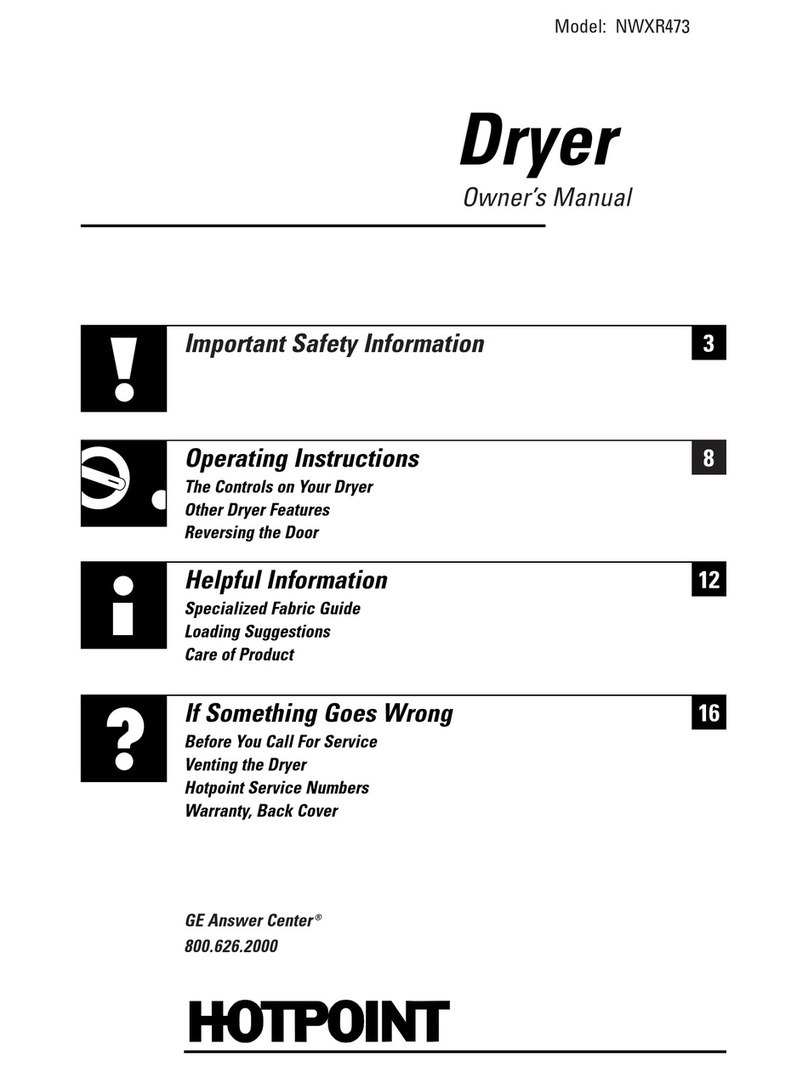 Hotpoint NWXR473 owner's manual