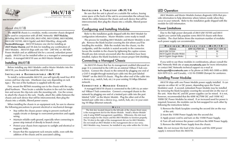 IMC Networks iMcV/18 User manual