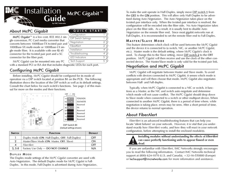 IMC Networks McPC Gigabit User manual
