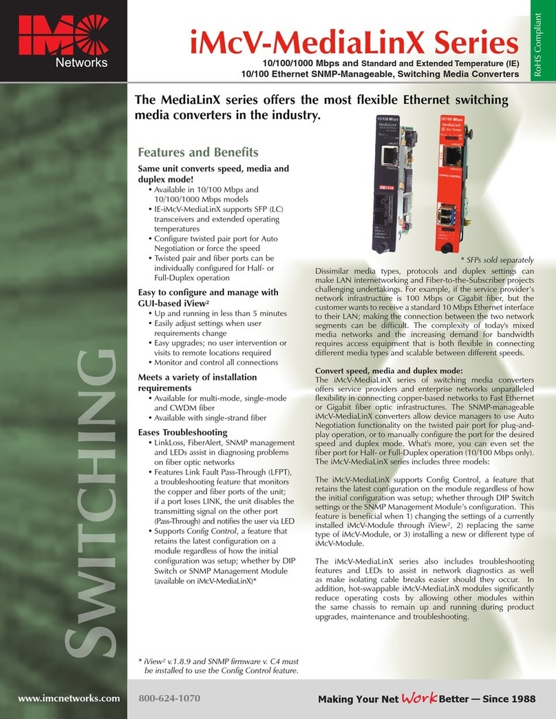 IMC Networks iMcV-MediaLinX Series User manual