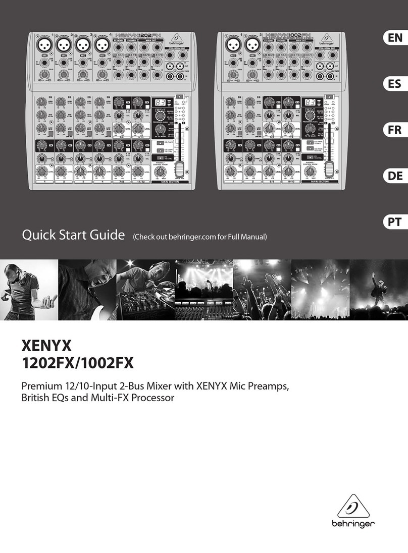 Behringer XENYX 1202FX quick start guide