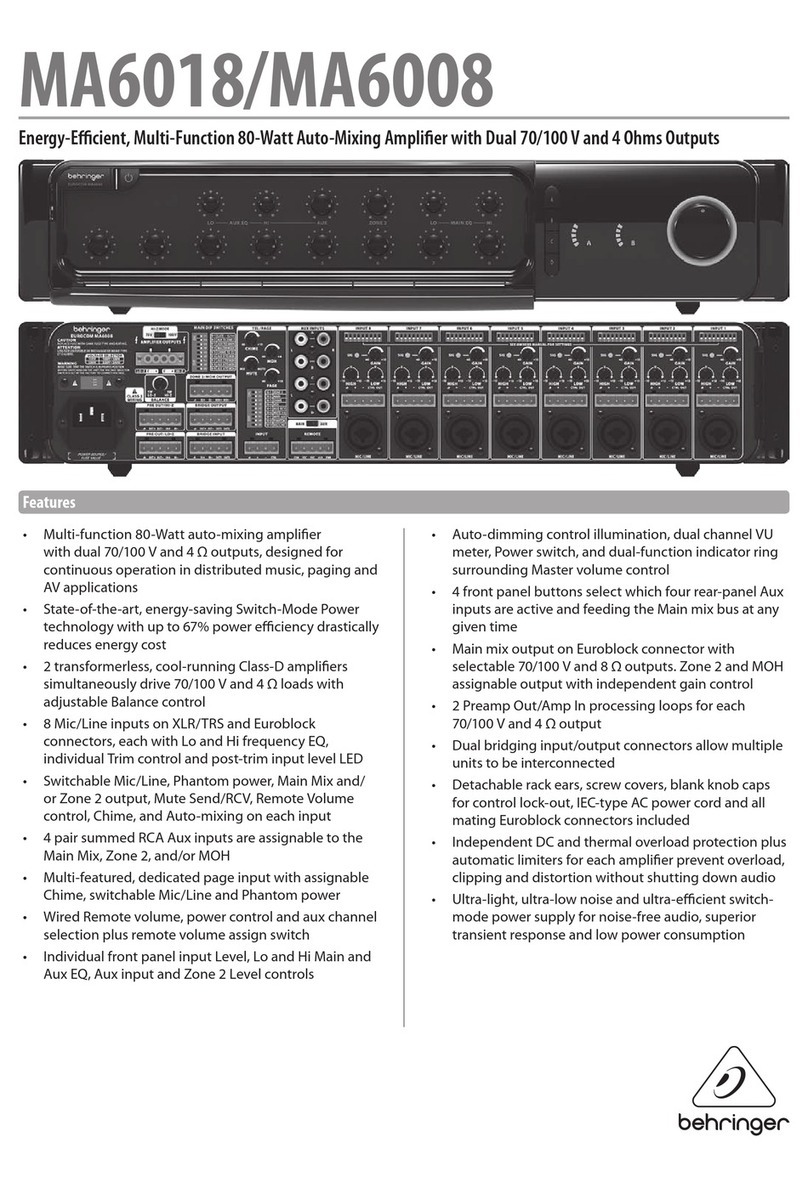 Behringer MA6018 Installation and operation manual