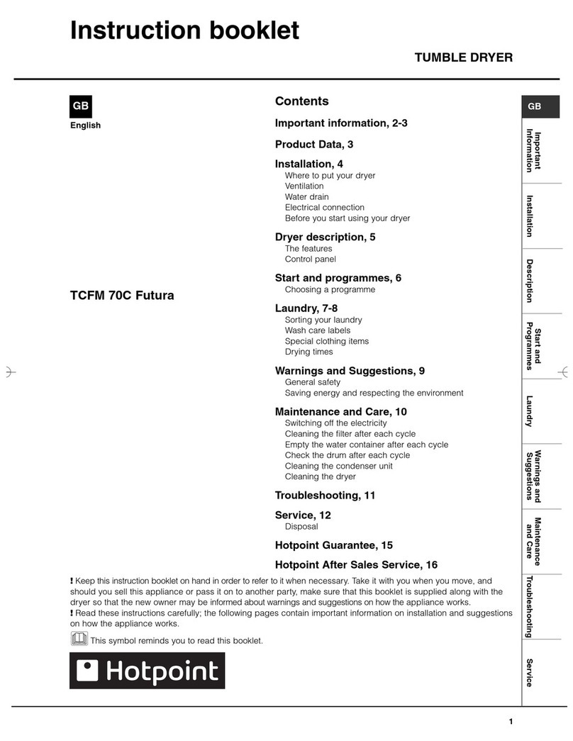 Hotpoint TCFM 70C Futura User manual