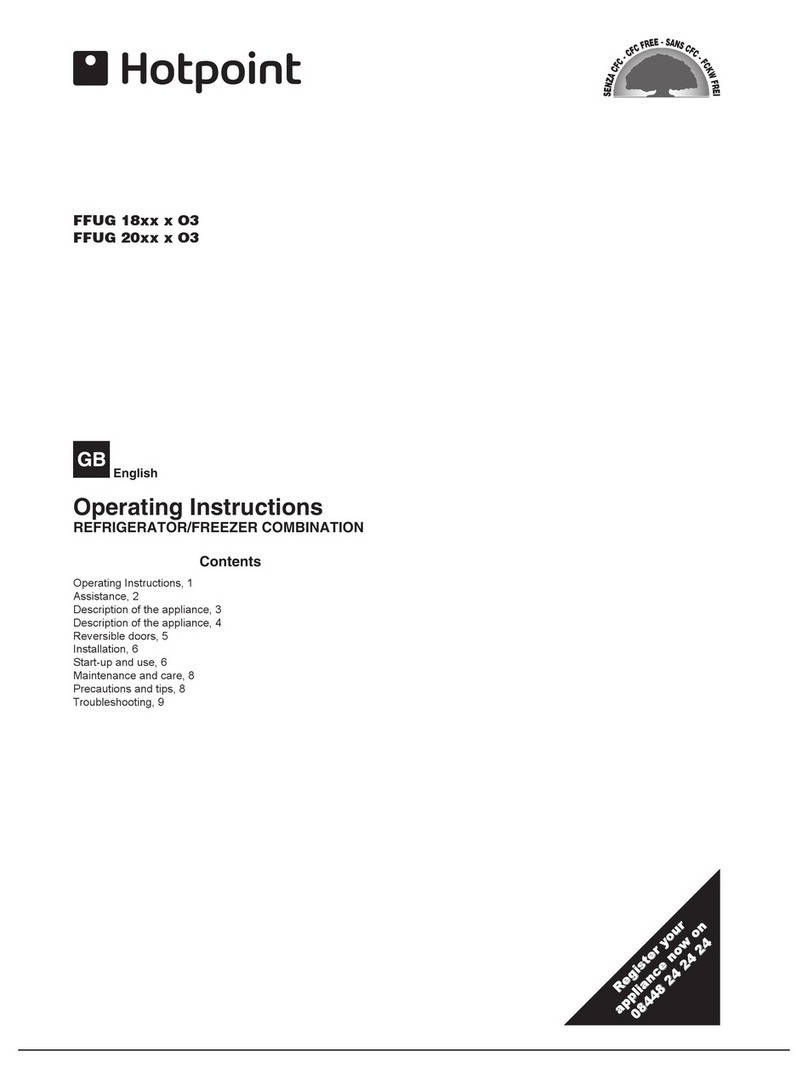 Hotpoint FFUG 18xx x O3 operating instructions