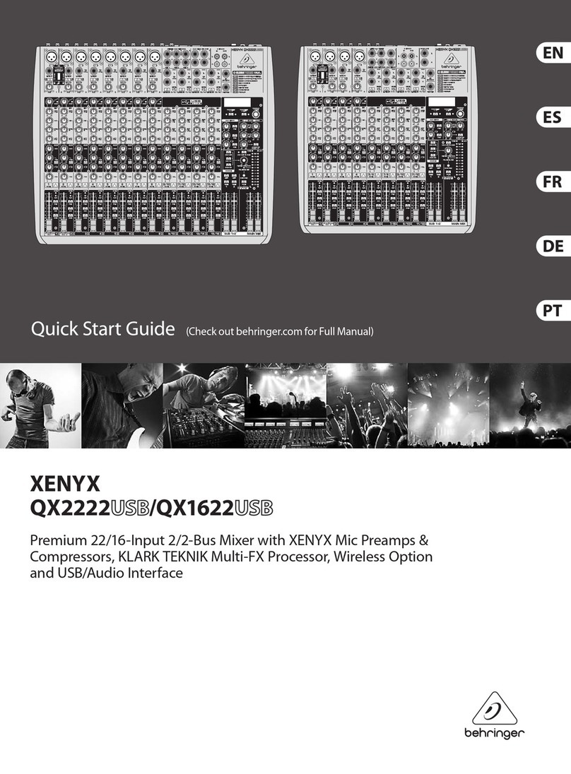 Behringer Xenyx QX1622USB quick start guide Behringer Xenyx QX1622USB quick start guide