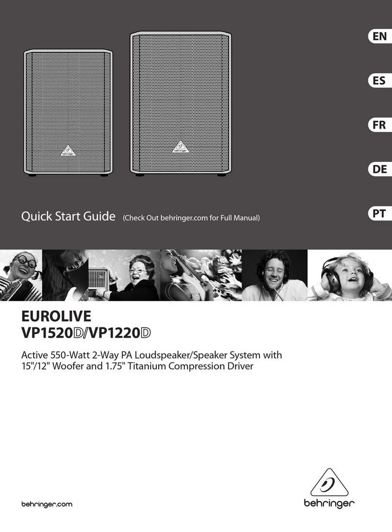 Behringer Eurolive VP1520D quick start guide