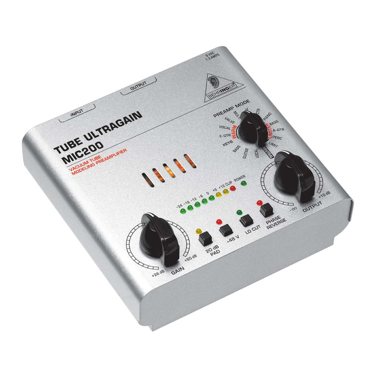 Behringer TUBE ULTRAGAIN MIC200 User manual