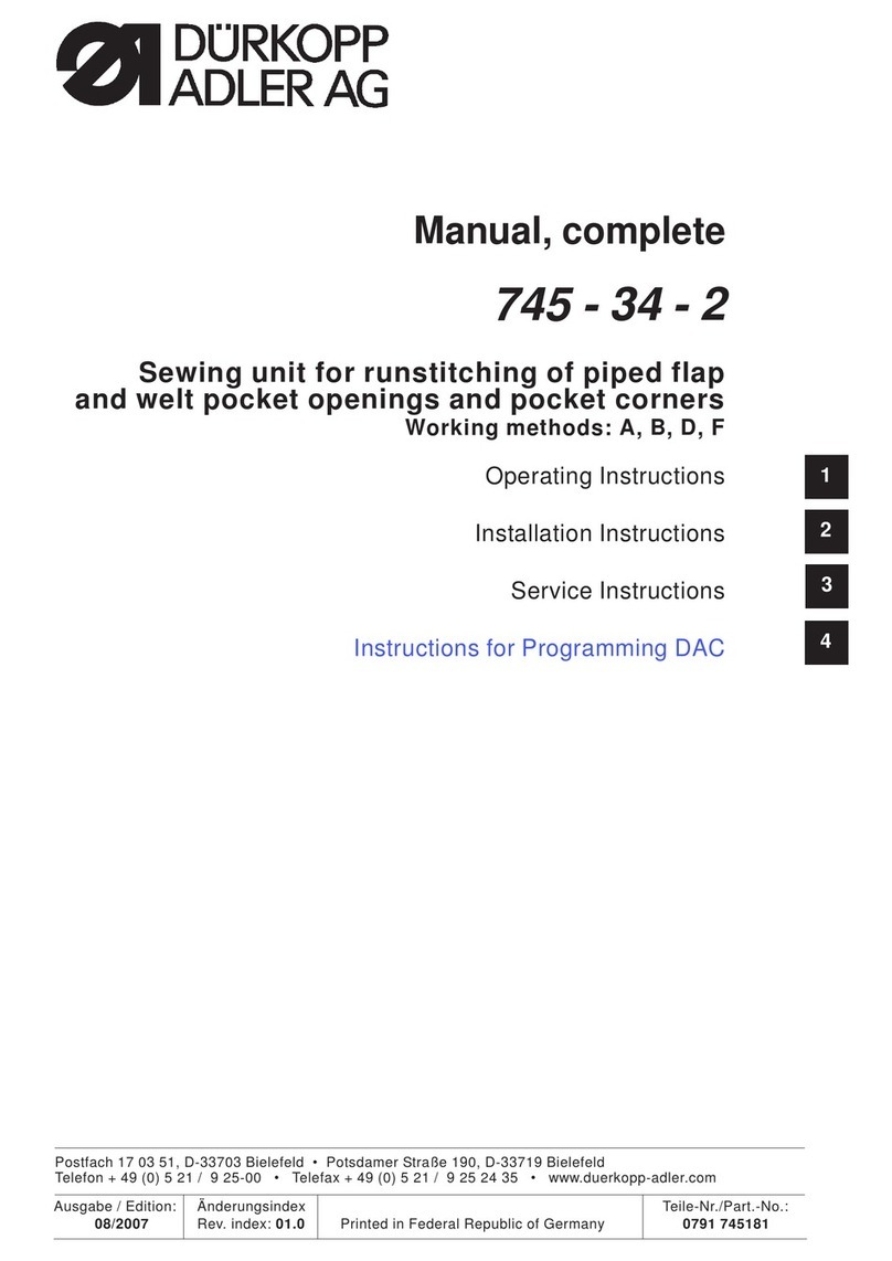 DURKOPP ADLER 745-34-2 Programming instructions