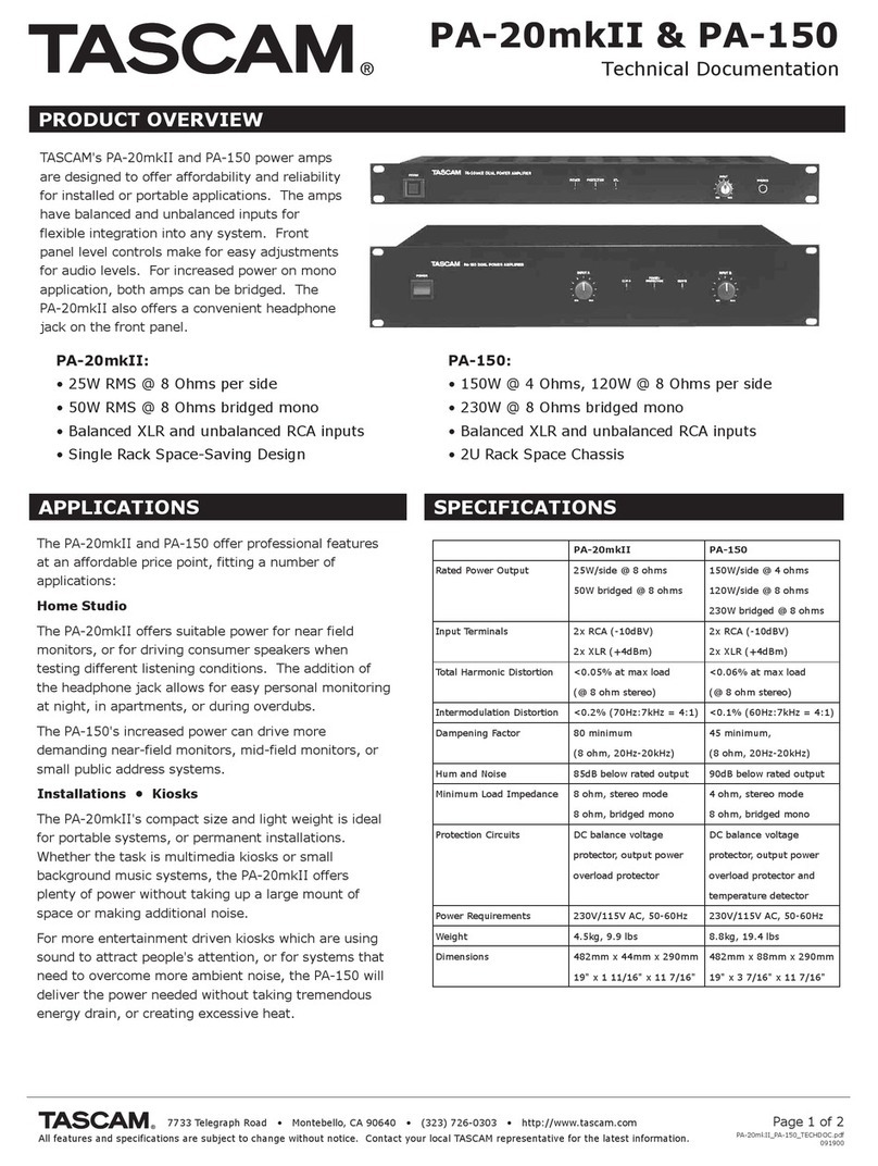 Tascam PA-20mkII Technical documentation