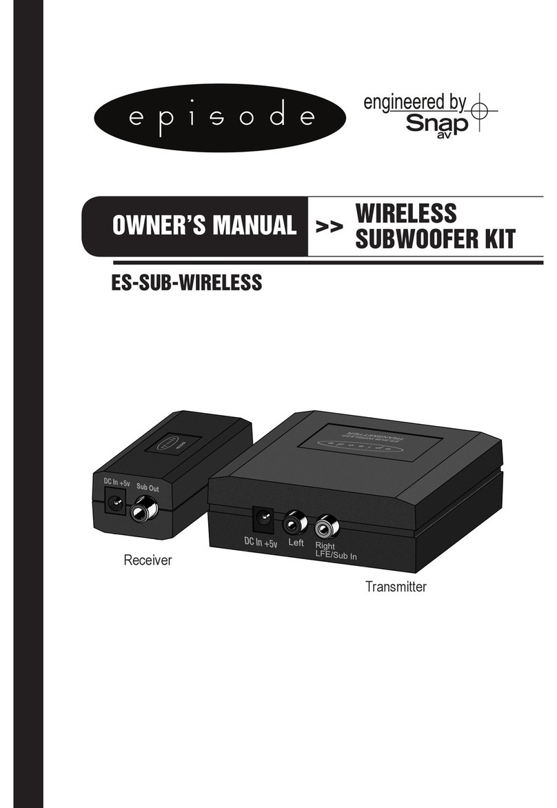 Episode ES-SUB-WIRELESS owner's manual