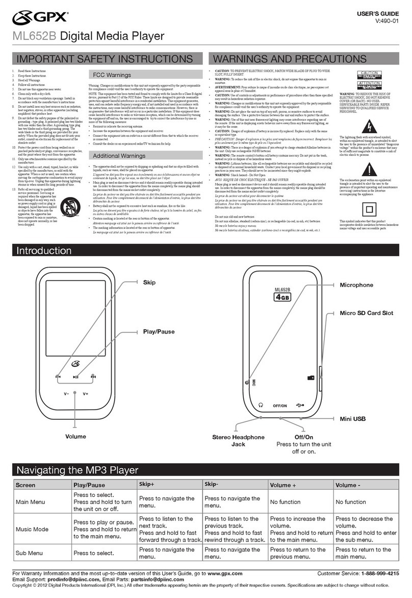 GPX ML652B User manual