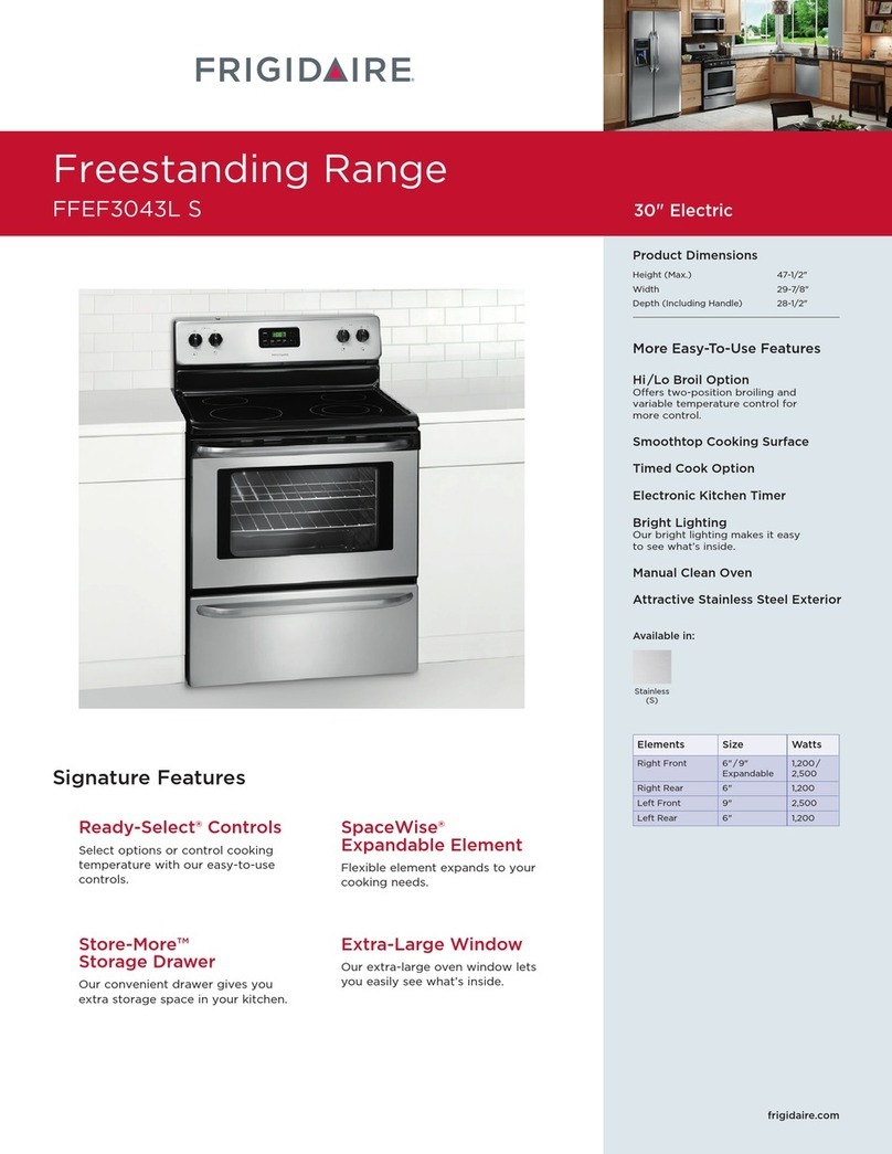 Frigidaire FPEC3085KS - 30" Electric Cooktop User manual