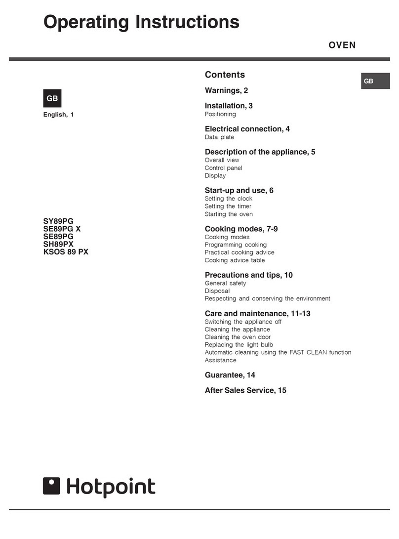 Hotpoint SY89PG User manual
