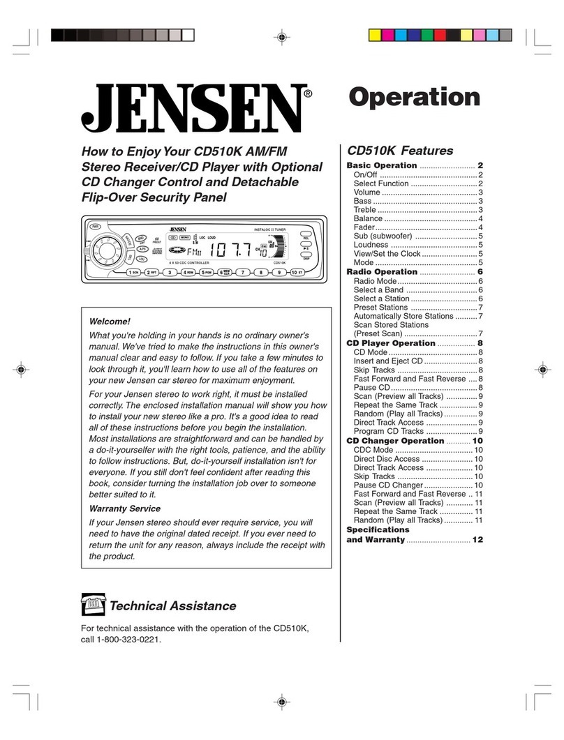 Jensen CD510K Instruction Manual