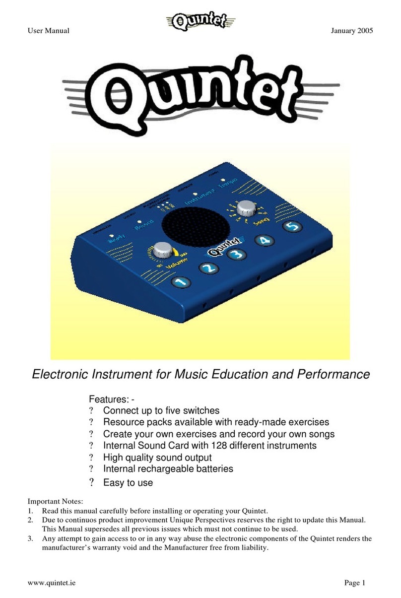 Quintet electronic music instrument user manual