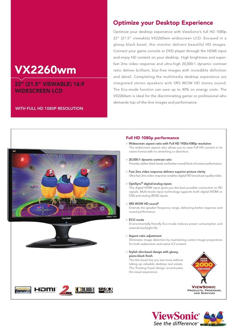 ViewSonic VX2260WM - 22" LCD Monitor User manual