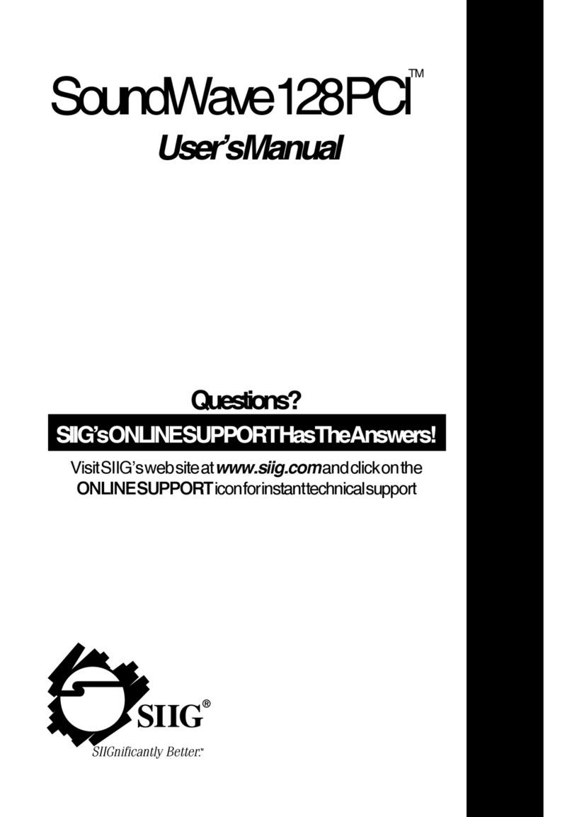 SIIG SoundWave 128 PCI User manual
