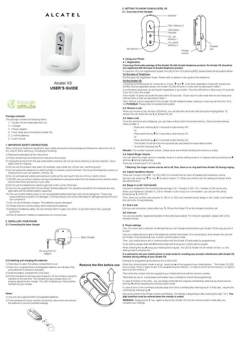 Alcatel XS user guide