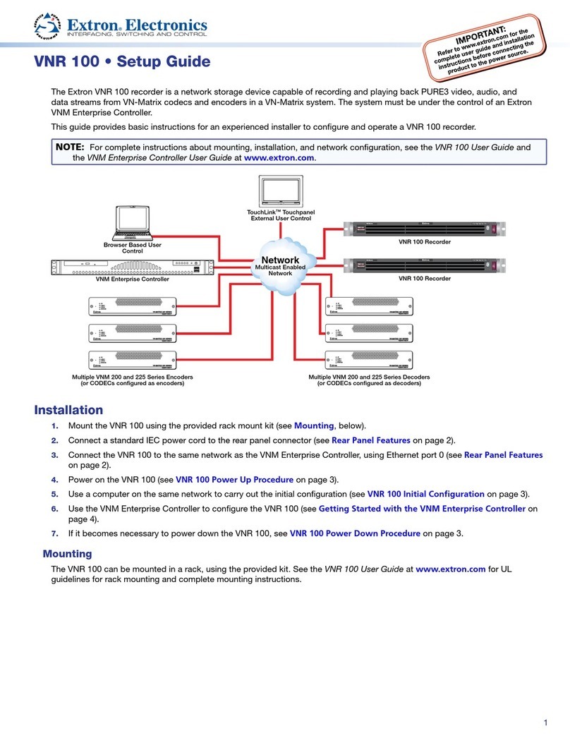 Extron electronics VNR 100 User manual