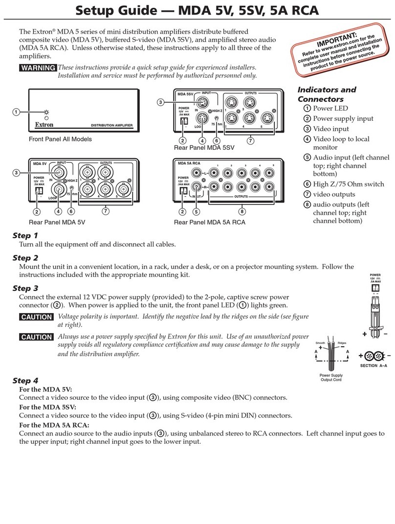 Extron electronics VersaTools MDA 5V User manual