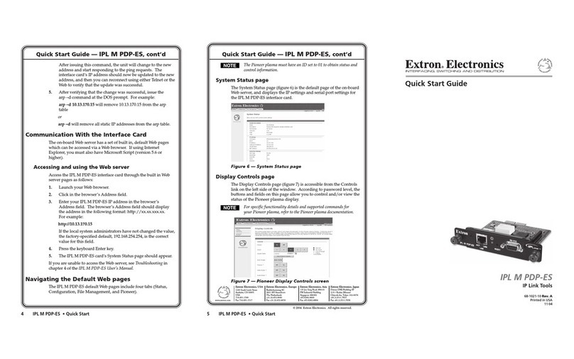 Extron electronics IPL M PDP-ES User manual Extron electronics IPL M PDP-ES User manual