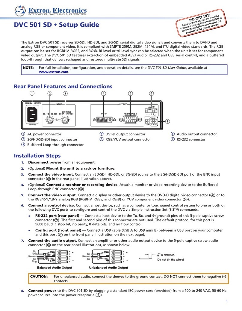 Extron electronics DVC 501 SD User manual