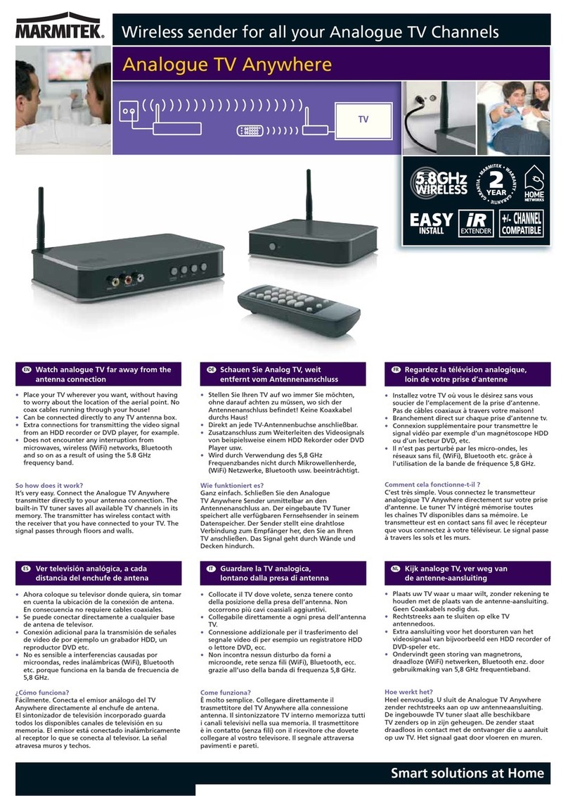 Marmitek Analogue TV Anywhere Brochure & specs