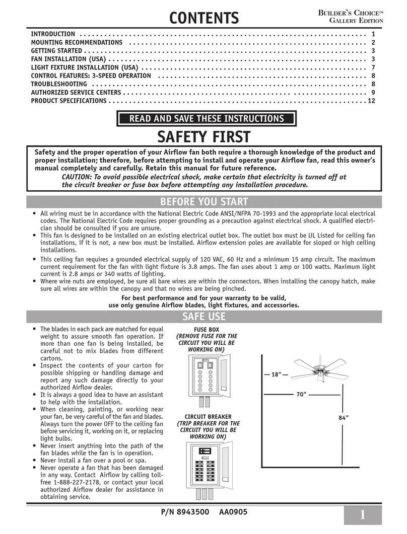 Airflow Ceiling fans User manual