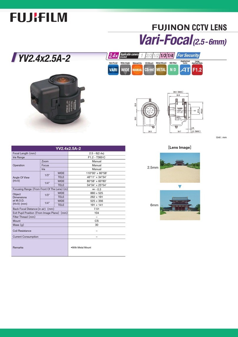 FujiFilm YV2.4X2.5A-2 Specifications FujiFilm YV2.4X2.5A-2 Specifications