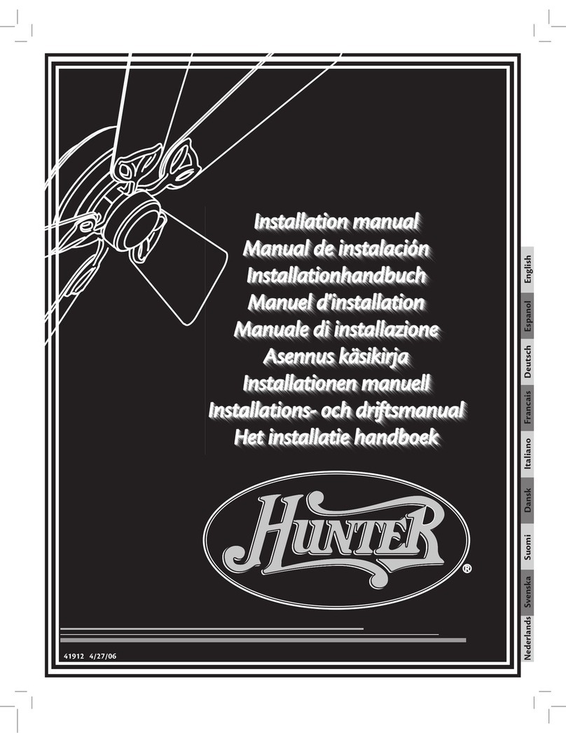Hunter Hunter Ceiling fans installation manual