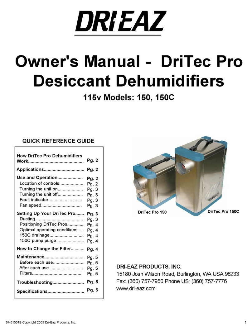 Drieaz DriTec Pro 150 owner's manual