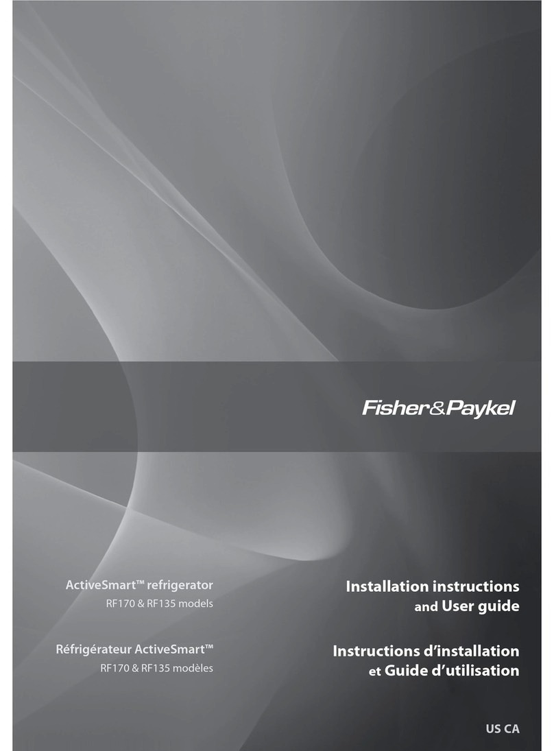 Fisher & Paykel ActiveSmart RF170 Mounting instructions Fisher & Paykel ActiveSmart RF170 Mounting instructions