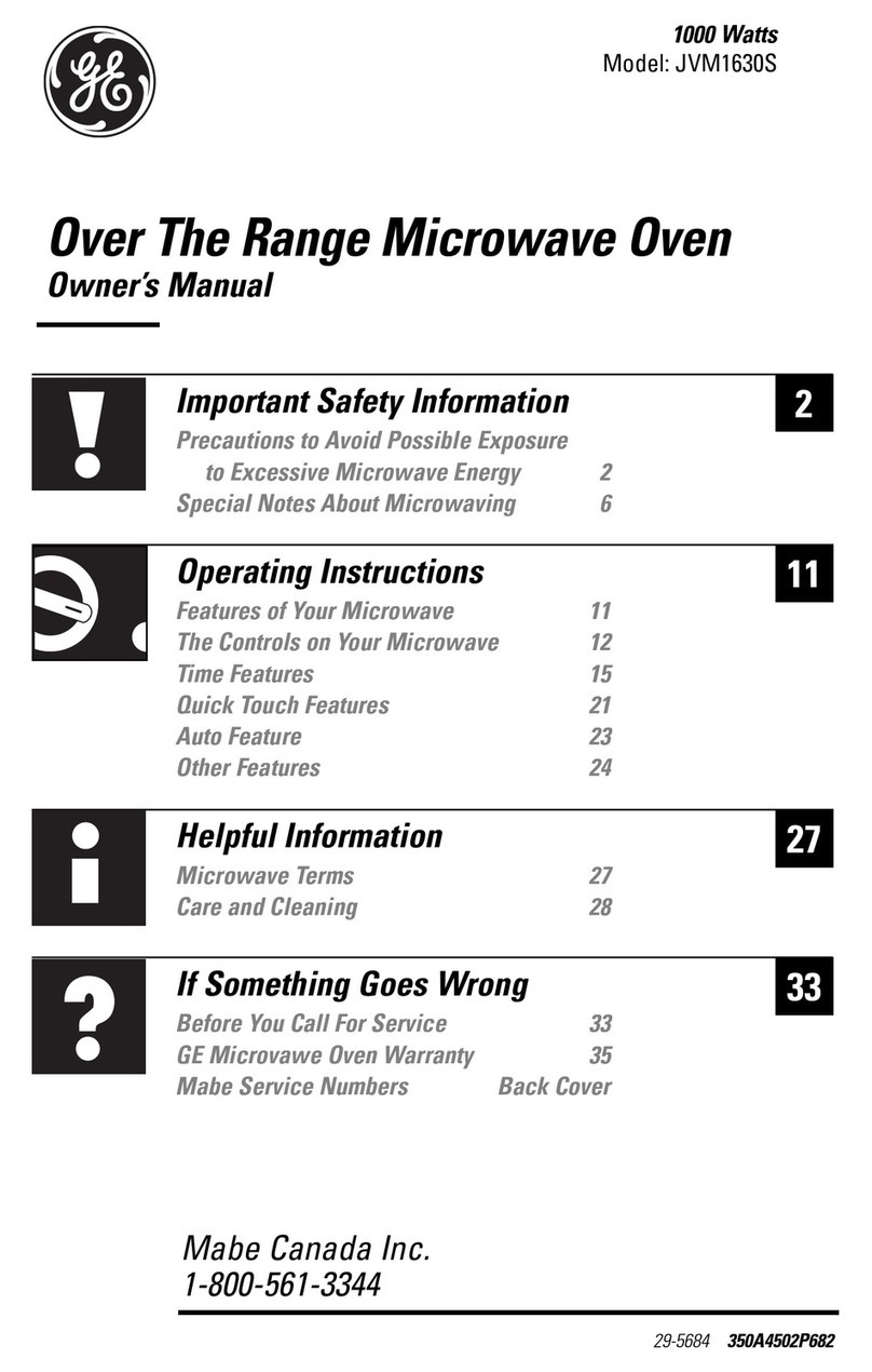GE JVM1630 Owner's User manual