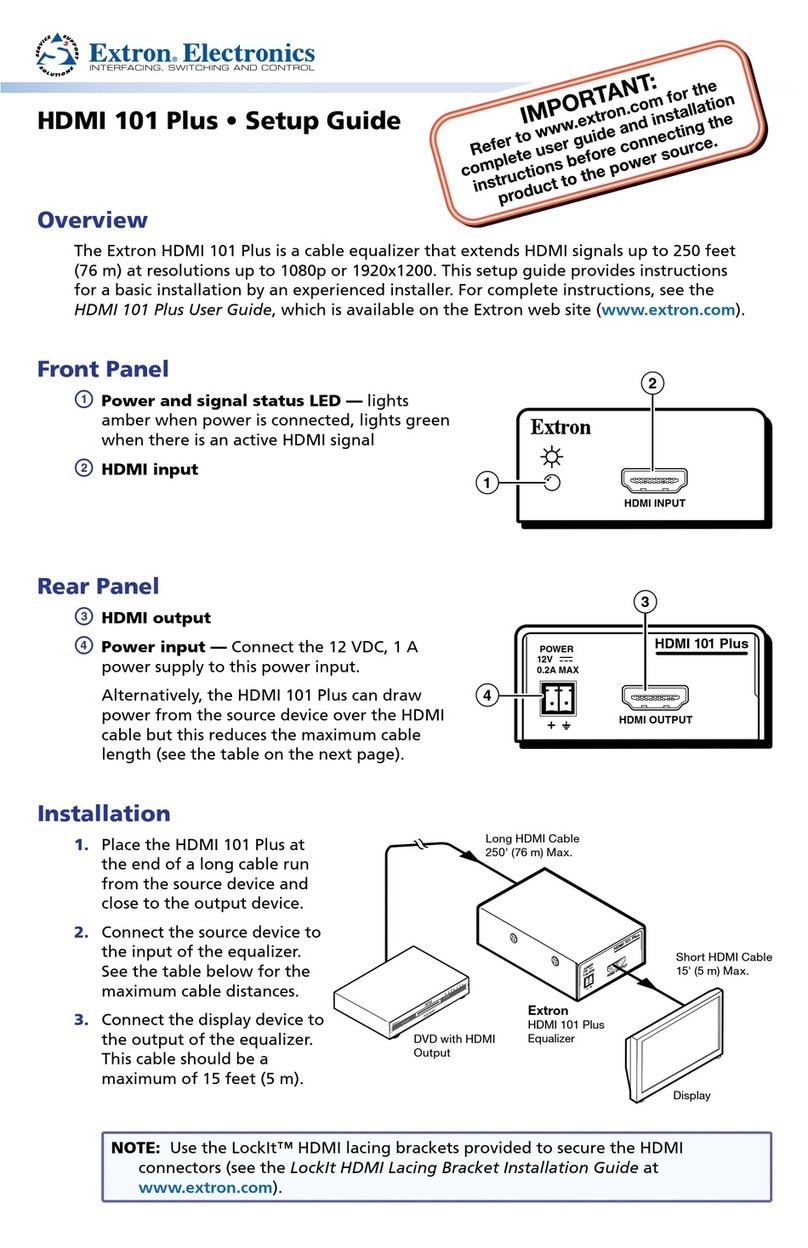 Extron electronics HDMI 101 Plus Setup guide Extron electronics HDMI 101 Plus Setup guide