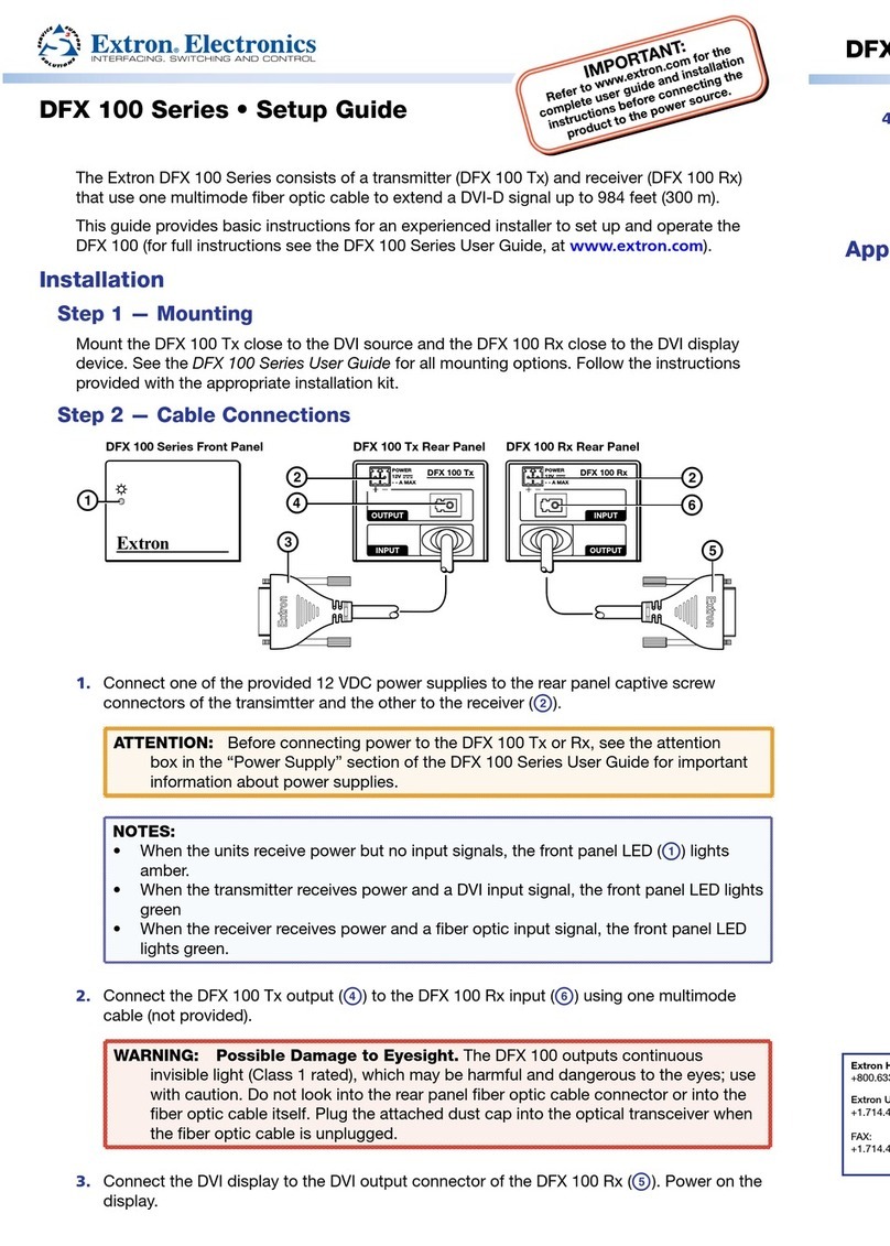 Extron electronics DFX 100 Tx User manual