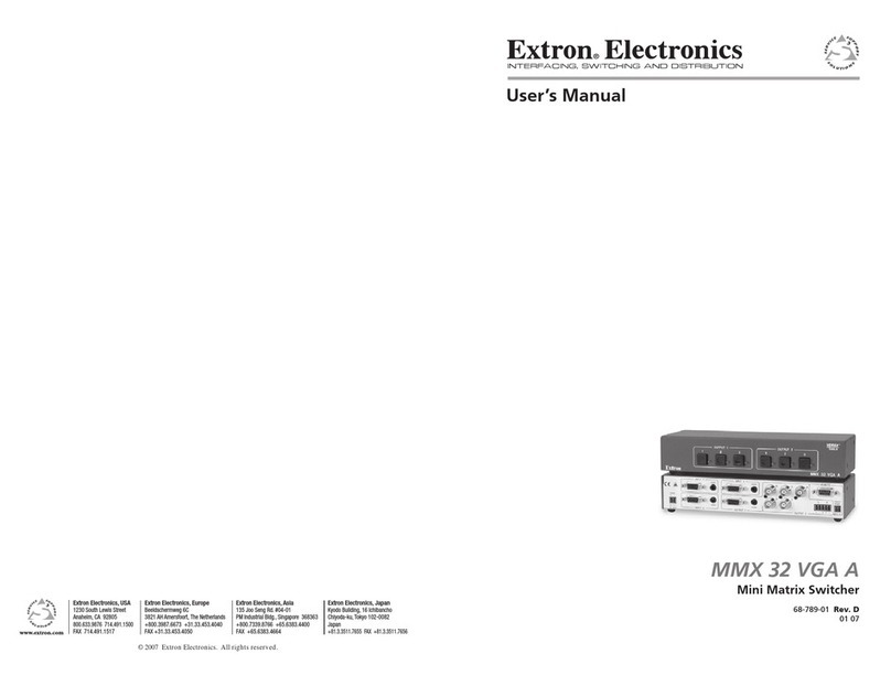Extron electronics MMX 32 VGA A user manual