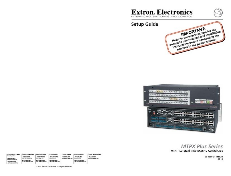 Extron electronics MTPX Plus 816 User manual