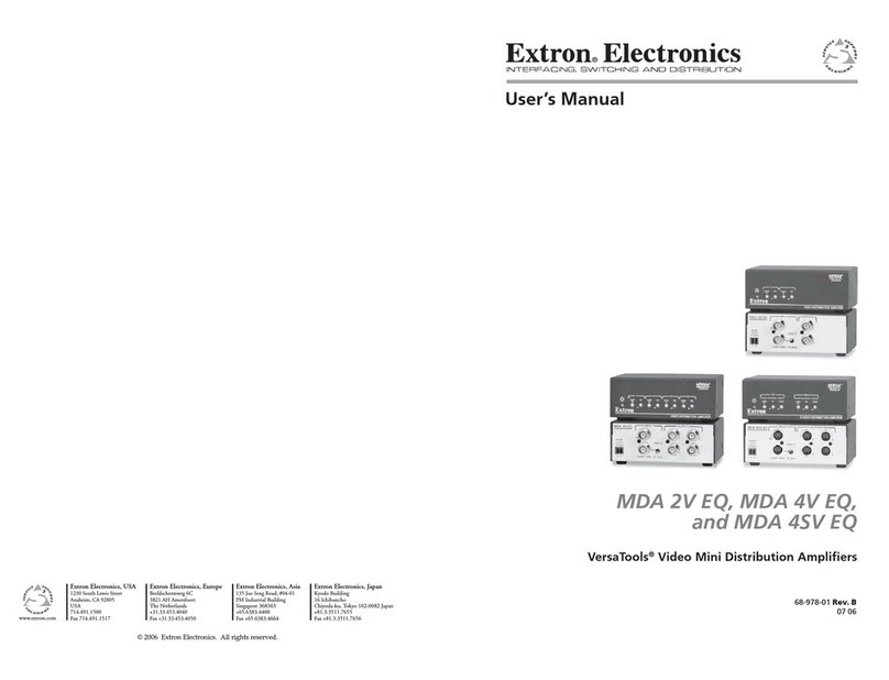 Extron electronics VersaTools MDA 2V EQ User manual Extron electronics VersaTools MDA 2V EQ User manual