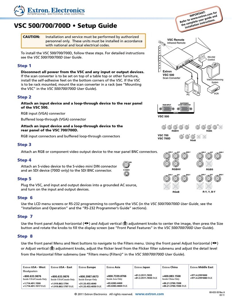 Extron electronics VSC 500 Setup guide Extron electronics VSC 500 Setup guide