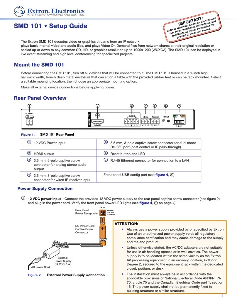 Extron electronics SMD 101 User manual