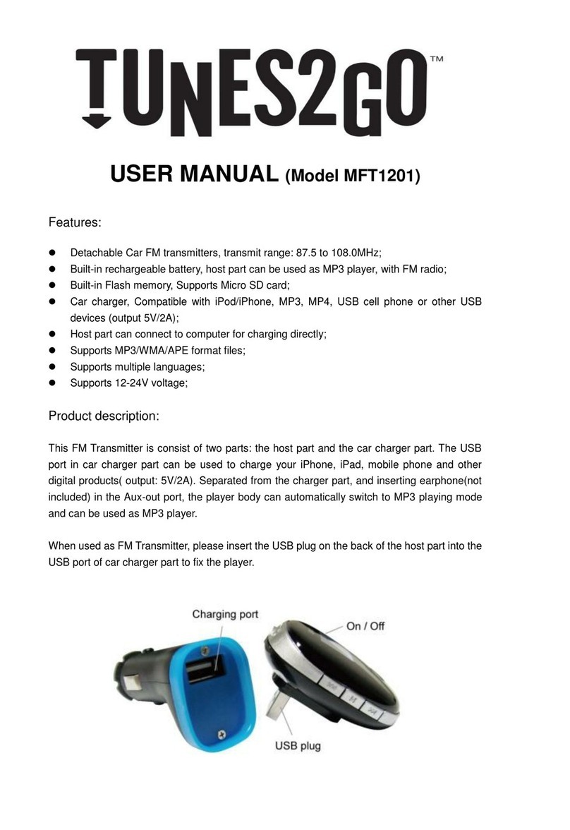 TUNES2GO MFT1201 user manual