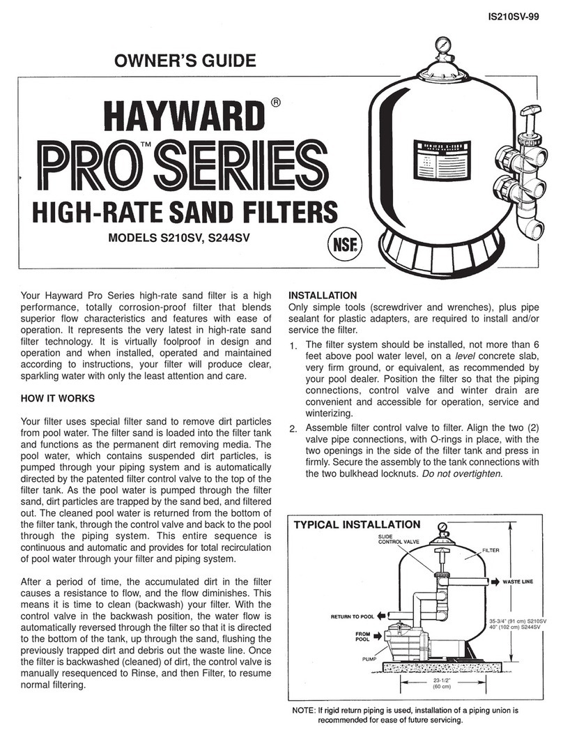 Hayward S210SV owner's guide Hayward S210SV owner's guide