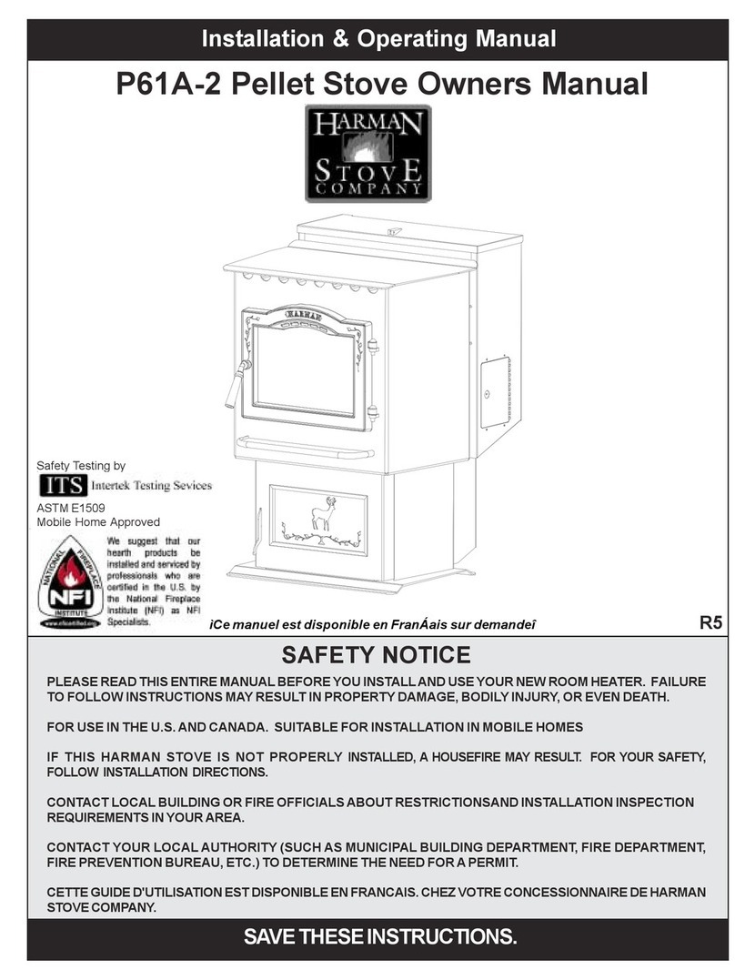 Harman Stove Company P61A-2 owner's manual