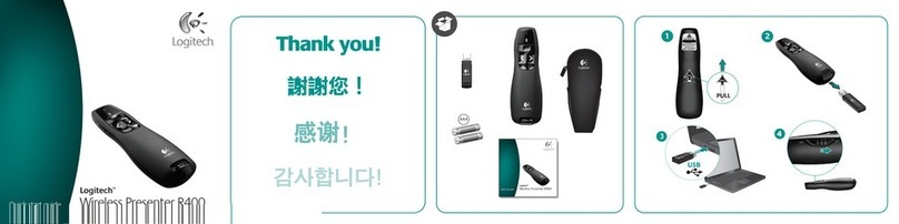 Logitech R400 - Wireless Presenter Presentation Remote... quick start guide Logitech R400 - Wireless Presenter Presentation Remote... quick start guide