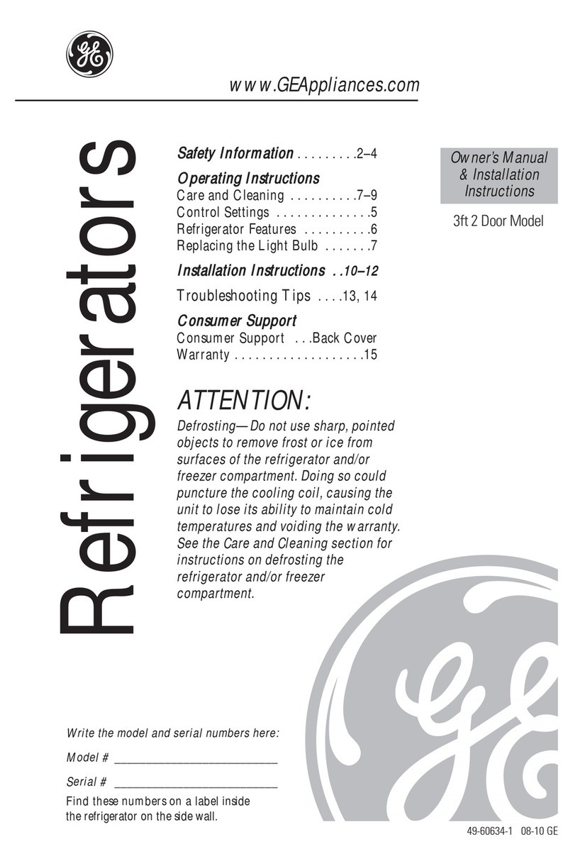 GE 3ft 2 Door Operating instructions